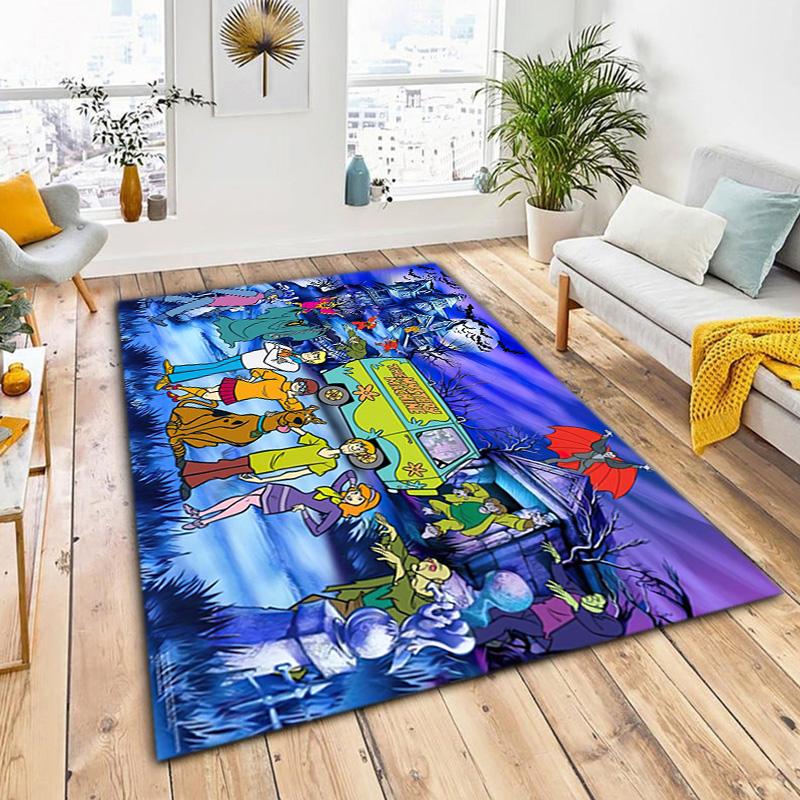 Halloween Cartoon Comedy Adventure Movie Scooby-Doo Carpet Is Suitable for Living Room and Bedroom Doormats Office Balcony Decorative Carpet V4