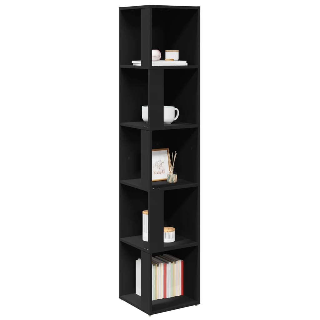 Corner Shelf Black 33x33x164.5 cm Particleboard