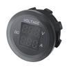 LED Digital Spannungsprüfer Stromdetektor Rundes Doppelanzeigefeld Voltmeter Amperemeter DC 12V-24V Messgerät Anzeige