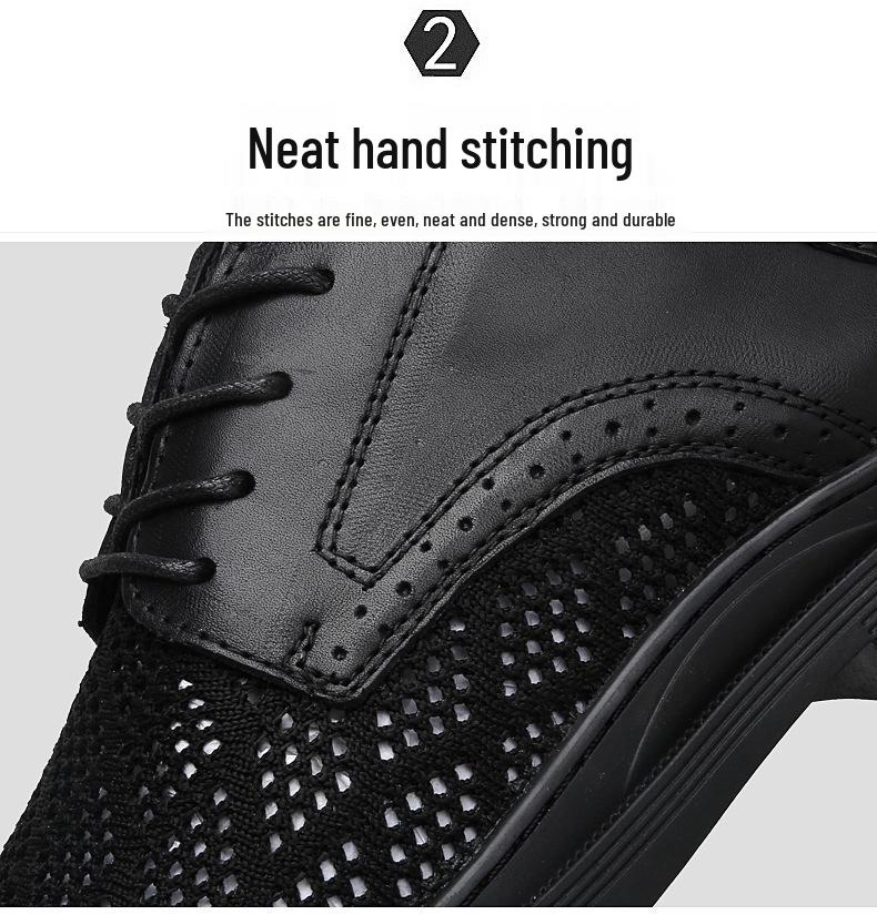 Men's Black Summer Strappy Sport Shoes with Breathable Flyknit Mesh & Lightweight Hollow Design