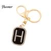 26 Alphabet Charm A-Z Rhinestone Letter Keychain, Zinc Alloy Capital Keyring, Plated for Handbags and Backpacks Decorative Key Accessory
