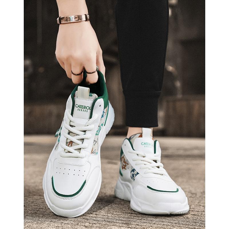 Men's Lightweight Sneakers Fashion Spring Leather Stitching Breathable Platform Shoes Outdoor Mens Casual Shoes Zapatillas