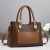 Minimalist Pu Tote Bag With Spliced Color Blocks For Daily Casual Use
