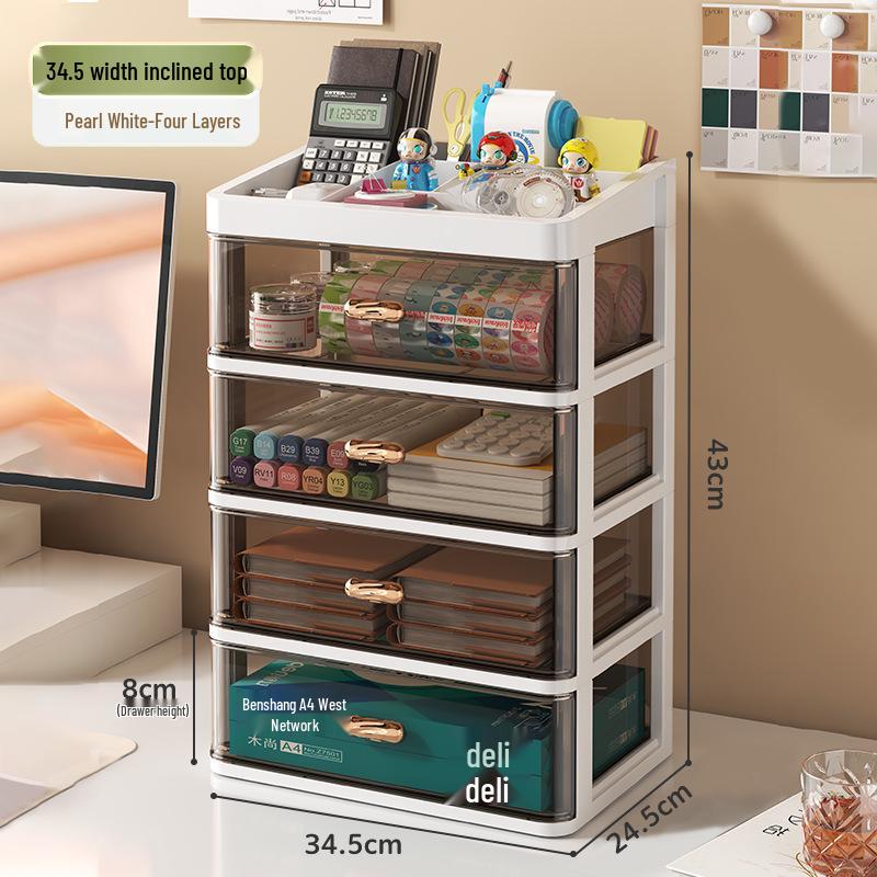 Transparent Multi-Layer Drawer Organizer for Office Desk Supplies
