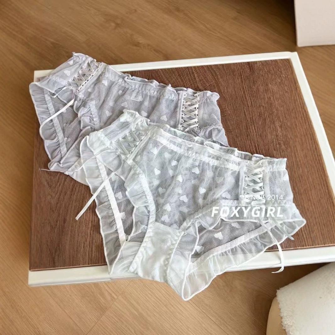 Plus Size Women s Lace Mid-Waist Breathable Butt-Lifting Antibacterial Thongs 3XL чёрный