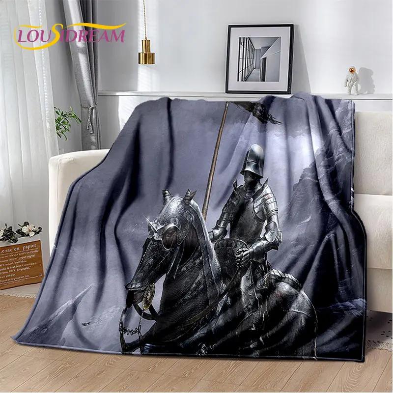Cavalier Knight Templar Crusaders Game Měkká plyšová deka, flanelová deka Hodící deka do obývacího pokoje Ložnice Postel Sofa Piknik