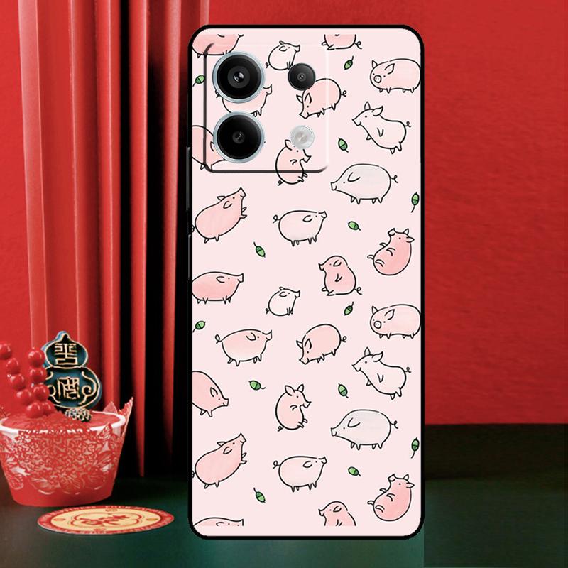 Cute Pink Pig For Xiaomi Redmi Note 13 14 Pro 12 11 9 10 9S 10S 11S 12S Redmi 14C 13C 10C 12C Phone Case
