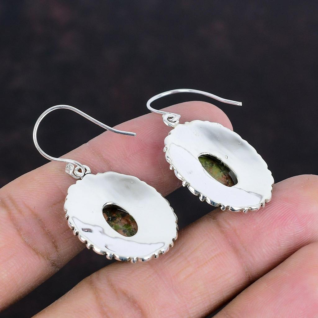 Unakite Earrings Gemstone Earring Vintage Jewelry 925 Sterling Silver Earring Very Pretty Unakite Jewelry Handmade Earring Anniversary Gifts