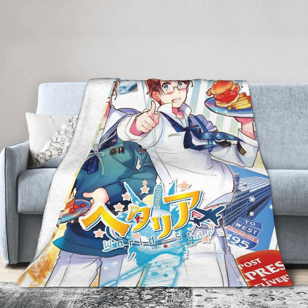 Super Soft Hetalia Axis Powers Anime Throw Blanket Premium Flannel Fleece Lightweight Blanket Cozy Plush Blankets All Season Use