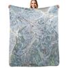 Snowbird Resort Trail Map Throw Blanket Cozy Napping Blanket Gift for Mom Dad