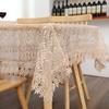 Glass Yarn Embroidery Tablecloths Pastoral Transparent Lace Restaurant Tablecloth Hollowed Out Tv Cabinet Decoration Cover Towel