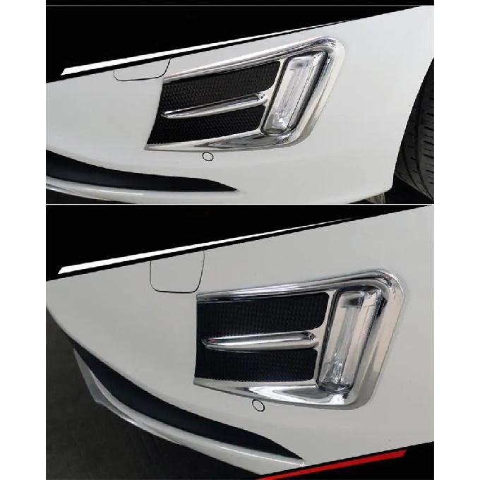 Car Styling Front Fog Lamps Cover Grille Slats Car Fog Lights Cover Decoration ABS Stickers Strips for Volvo XC60 2014-2016 Year