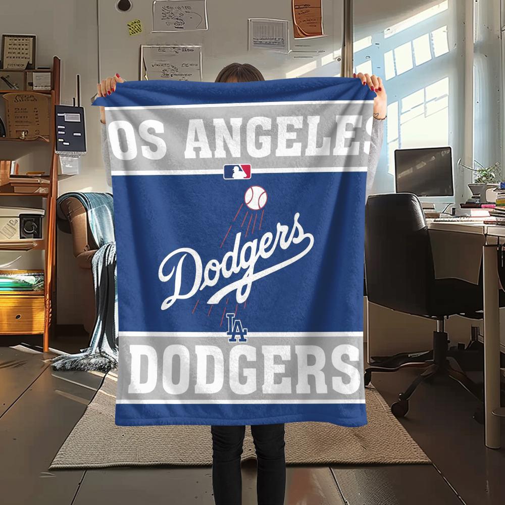 1Pc LA Dodgers Print Flannel Blanket, High quality Comfortable for All Seasons, Home Decor, Warmth and Comfort, Perfect for Gifts