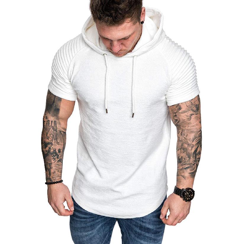 Men'S Sports Work Base Daily Wear T-Shirt Summer Men'S Solid Color Slim Fit Casual T-Shirt Short Sleeved Top