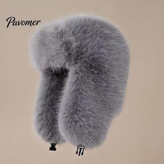 Cozy Outdoor Sports Cap Faux Fur Trapper Hat, Fuzzy Winter Hat with Ear Flaps, Fleece Fashionable Headwear Lined Windproof Ushanka for Women
