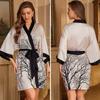 Pajamas Women's Satin Chiffon Spring and Summer Yaoting Light Luxury Seven-quarter Sleeve Cool Nightgown Bathrobe Women's Loungewear