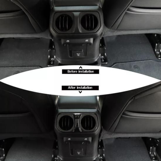 For 18-2025 Jeep Gladiator JT/JL Carbon Rear Armrest Air Vent Outlet Trim Cover