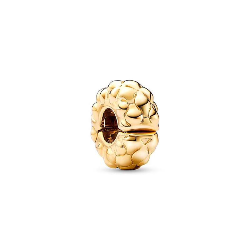 Gold Plated Heart Flower Clip Charm Beads Dangle For Snake Bracelet Necklace DIY Jewelry Women Gift Sparking