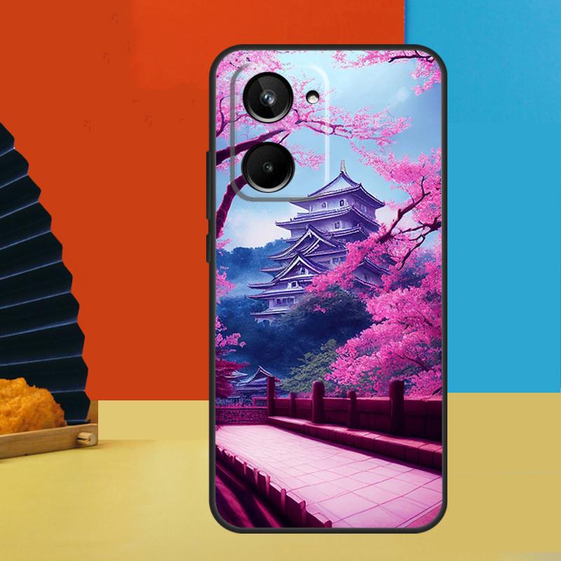 Japanese Art Temple Sakura For Realme 15 Pro 14 12 11 10 13 Pro Plus C65 C67 C63 C61 C55 C51 C53 C35 C75 GT6 GT7 Case