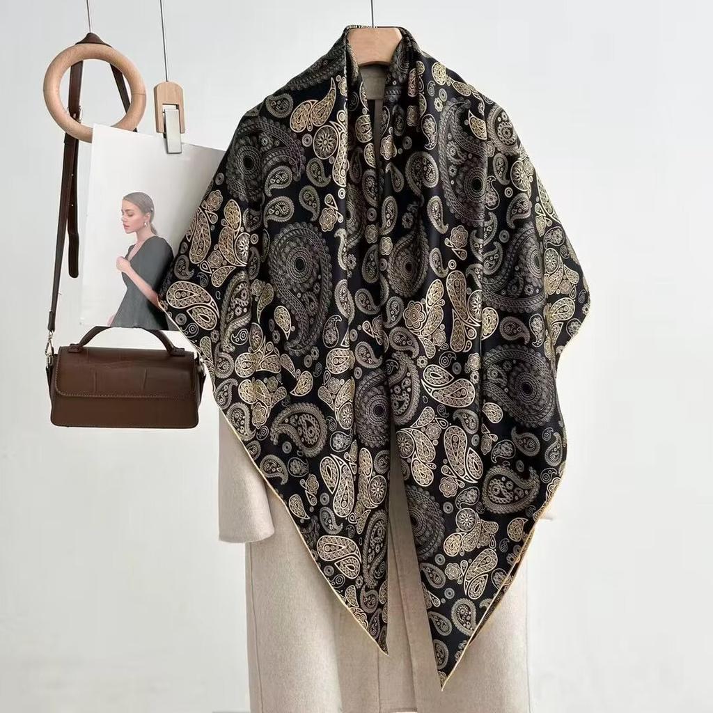 111 mulberry silk square scarf women's 111CM heavy silk shawl Hangzhou silk high-end versatile mother silk scarf