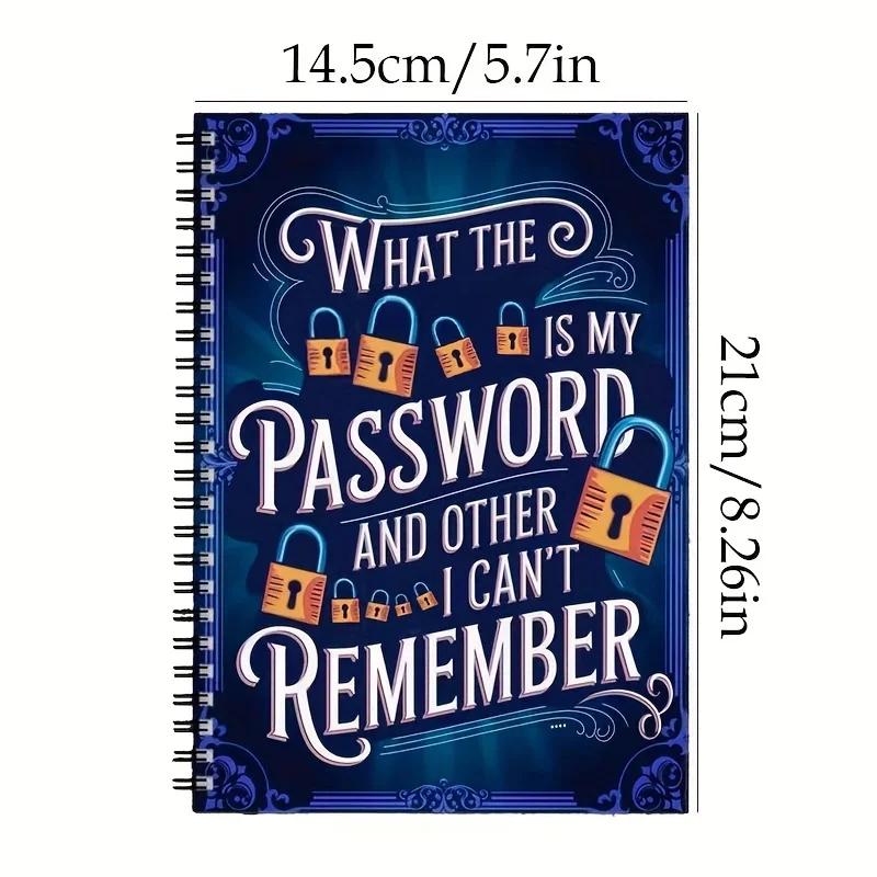 2pcs Funny Spiral Password Notebook Logbook for Internet and Computer Login, Record Websites, Usernames, Passwords