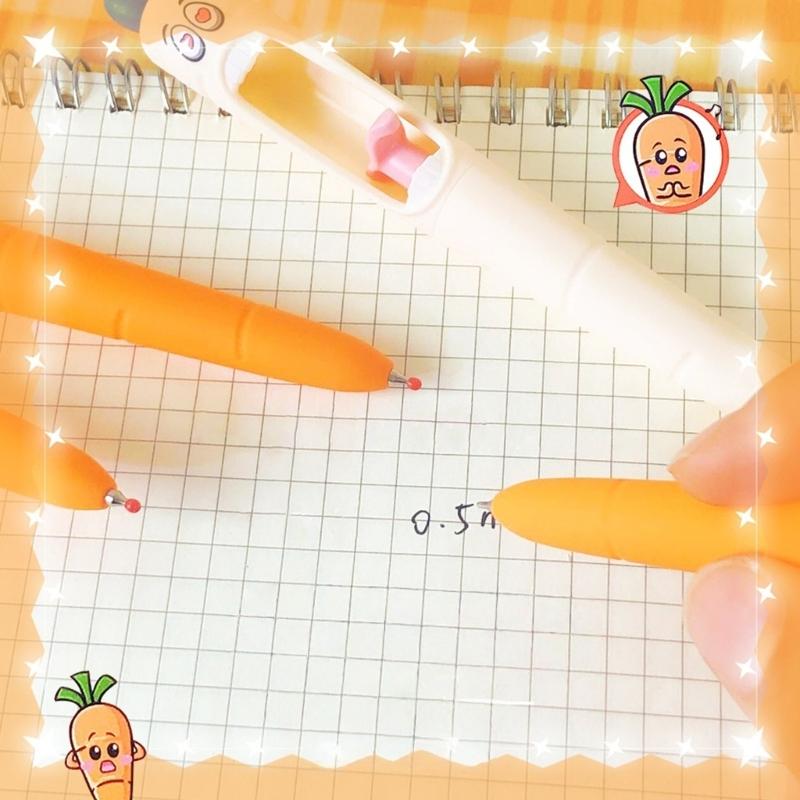 4 Pcs Retractable Gel Pen Smooth Writing Tool Carrot Gel Ink Pen with Comfortable Grip For Students