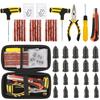Auto Tire Repair Tool Tire Repair Kit - Bike Puncture Plug Garage Needle Nose Pliers Studding Tool Set With EVA Storage Case