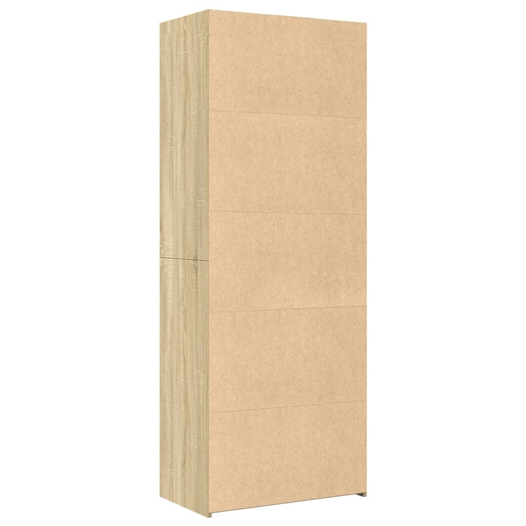 Vidaxl Witrynka, Dąb Sonoma, 70X41X185 Cm, Materiał Drewnopochodny