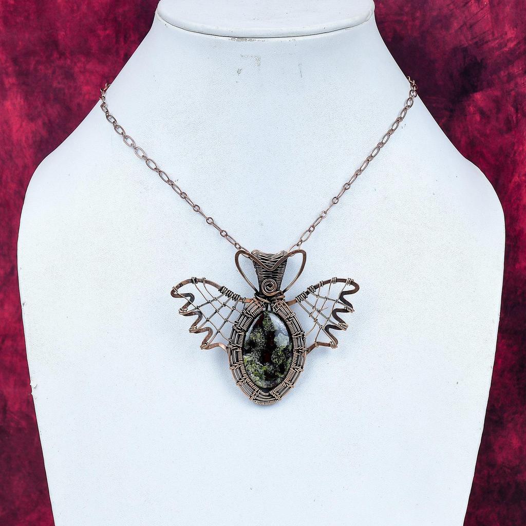 Drachenblutstein Anhänger Kupferdraht Gewickelt Schmetterling Anhänger Edelstein Schmuck