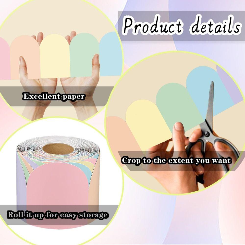 Colored Poster Border Stickers Flower DIY Black Board Decorative Stickers Waterproof Wavy Edge Paper