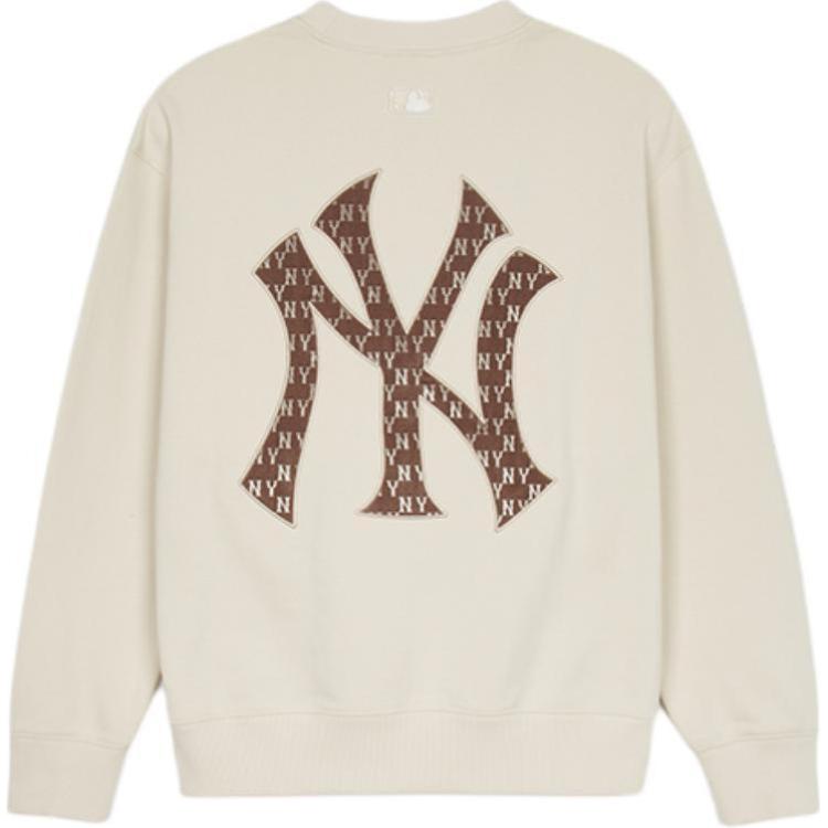 New MLB MONOGRAM New York Yankees Sweatshirt Unisex Dark Cream 3AMTM1044-50CRD
