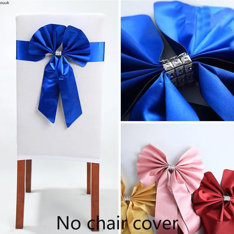 10pcs New Sashes Elastic Bow Tie Ready Made Chair Sashes Band For Wedding Party Hotel Banquet Event Decoration Wholesale