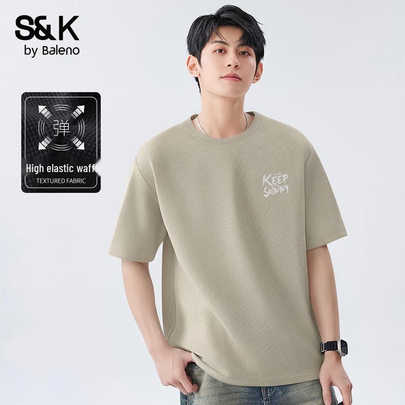 Baleno S&K Series Men s Heavyweight Waffle Knit Short Sleeve T-Shirt 4XL