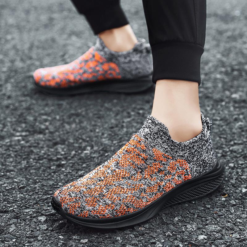 Spot Tide Shoes Flying Woven Sports Men's Shoes 2024 New Elastic Sock Sneakers Breathable Casual Running Ball Shoes