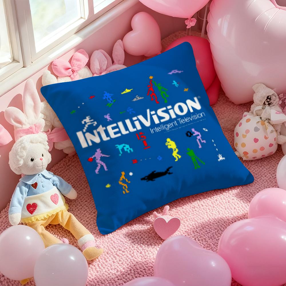 Fashion I-Intellivision Pillow Case Soft Plush Fabric Double-Sided Printed Cushion Cover Warm Winter Sofa Pillow Case