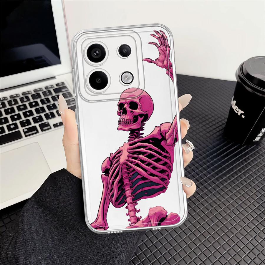 

Чехол для Xiaomi Redmi Note 14 Pro Plus A4 11S 12 11 9 10 13C Note 13 14C 10S 12S Мягкая крышка для телефона Странный скелет Redmi Note 10 Pro