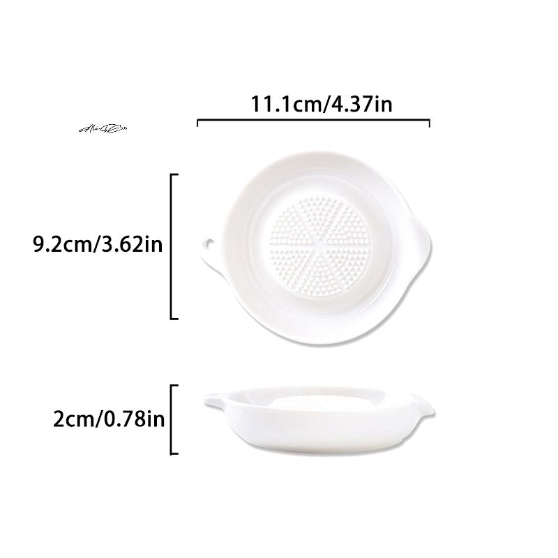 White Ceramic Portable Ginger Grater Hand Grinder Garlic Masher Kitchen Tool Simple Style Porcelain Carrot Grinding