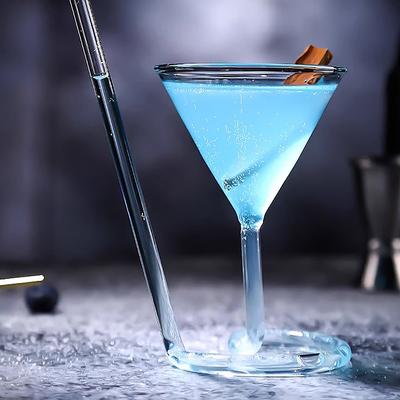 Creative Fun Spiral Cocktail Glass Revolving Martini Creative Long Tail Cocktail Straw Wine Glass For Bar Party Supply Barware