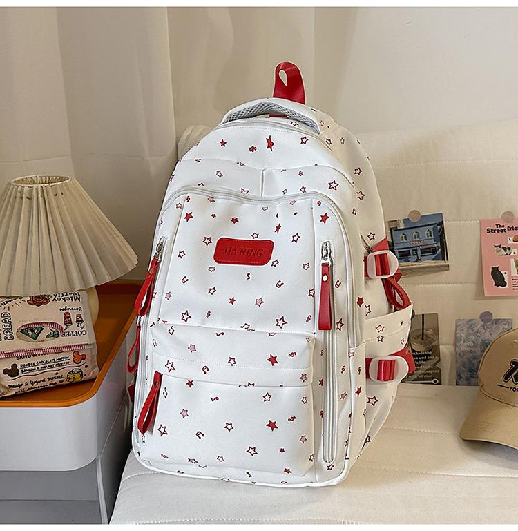 Schoolbag Korean Version of Small Fresh Schoolbag Japanese Princess Versatile Cute Star Printed Backpack Junior High School Class Backpack