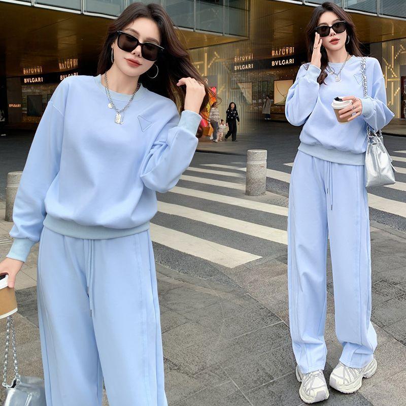Casual Sports Suit Women's Autumn and Winter Fashion Age-reducing Loose Slimming Sweatshirt Two-piece Set