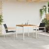 Garden Dining Set 3 Pcs Solid Acacia Wood and Stainless Steel