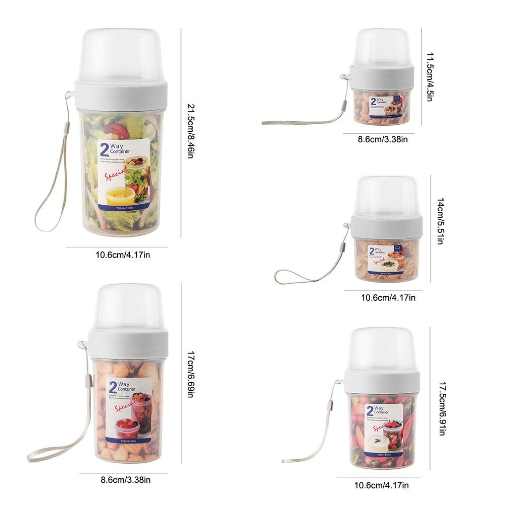 Doppelschichtige, versiegelte Vorratsflasche in Lebensmittelqualität zum Frischhalten von Lebensmitteln, Behälter für Frühstück, Obst, Milch, Joghurt, auslaufsicherer Becher