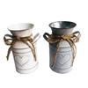 Metal Vase Garden Flower Bucket Artificial Arrangement Flower Rack Home Gardening Accessories Retro Metal Handicrafts Home Decor