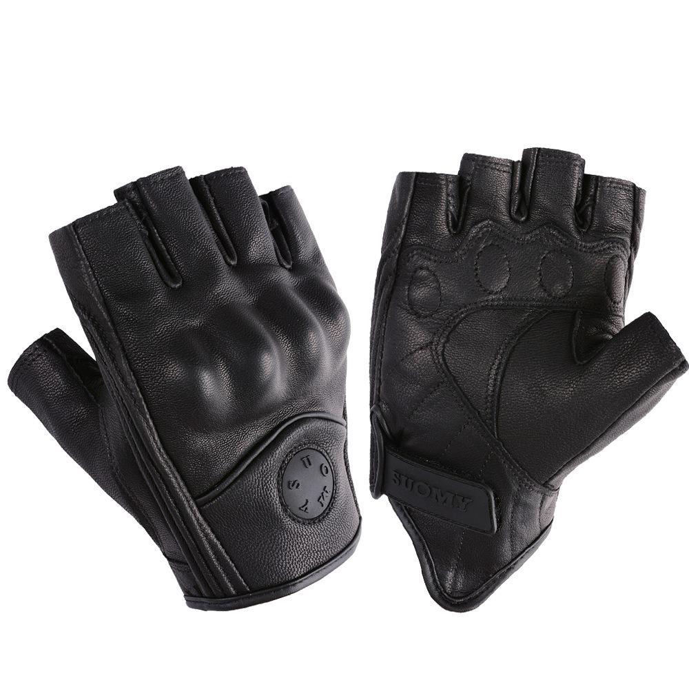 

Винтажные мотоциклетные перчатки износостойкие перчатки с половиной пальцев ретро гоночные перчатки для занятий спортом на открытом воздухе L чёрный