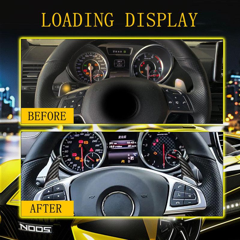 For Mercedes-Benz AMG C63 E43 C65 A45 GLA45 CLS63 Paddle Shifter Carbon Fiber Car Steering Wheel Shift Paddle Extension Shifters
