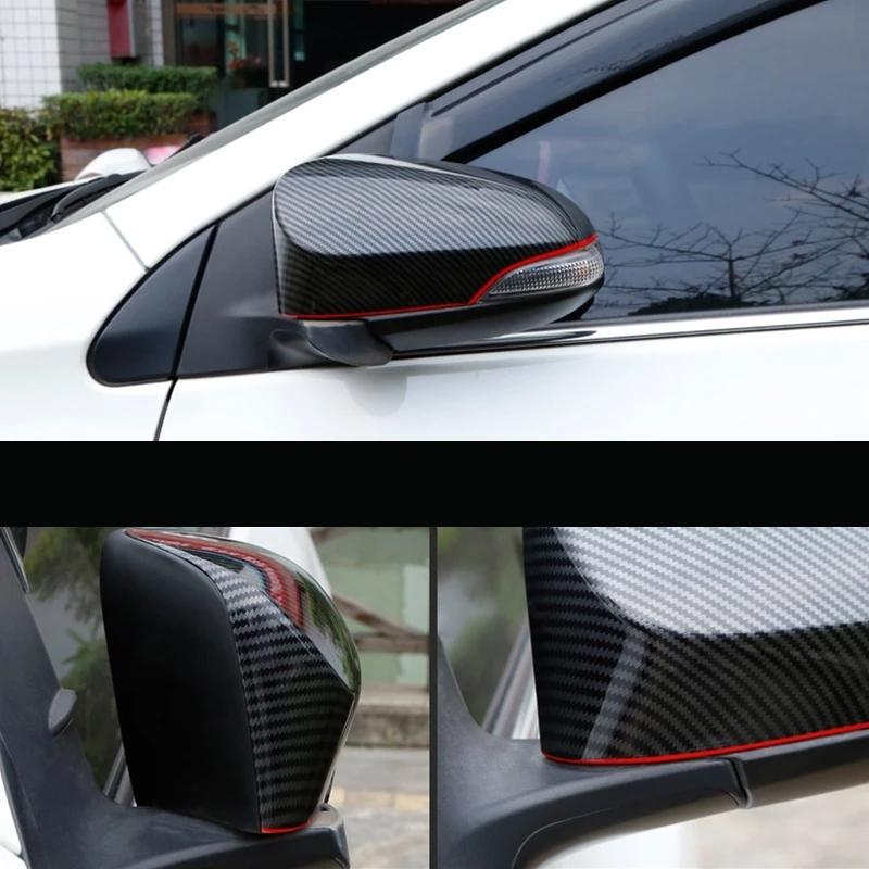 For Toyota Corolla Altis 2014 2015 2016 2017 ABS Carbon Fiber Rearview Mirror Cover Eyebrow Frame Trims Sticker Car Accessories