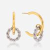 18K Gold, Light Luxury High-end Color Matching Threaded Earrings Jewelry