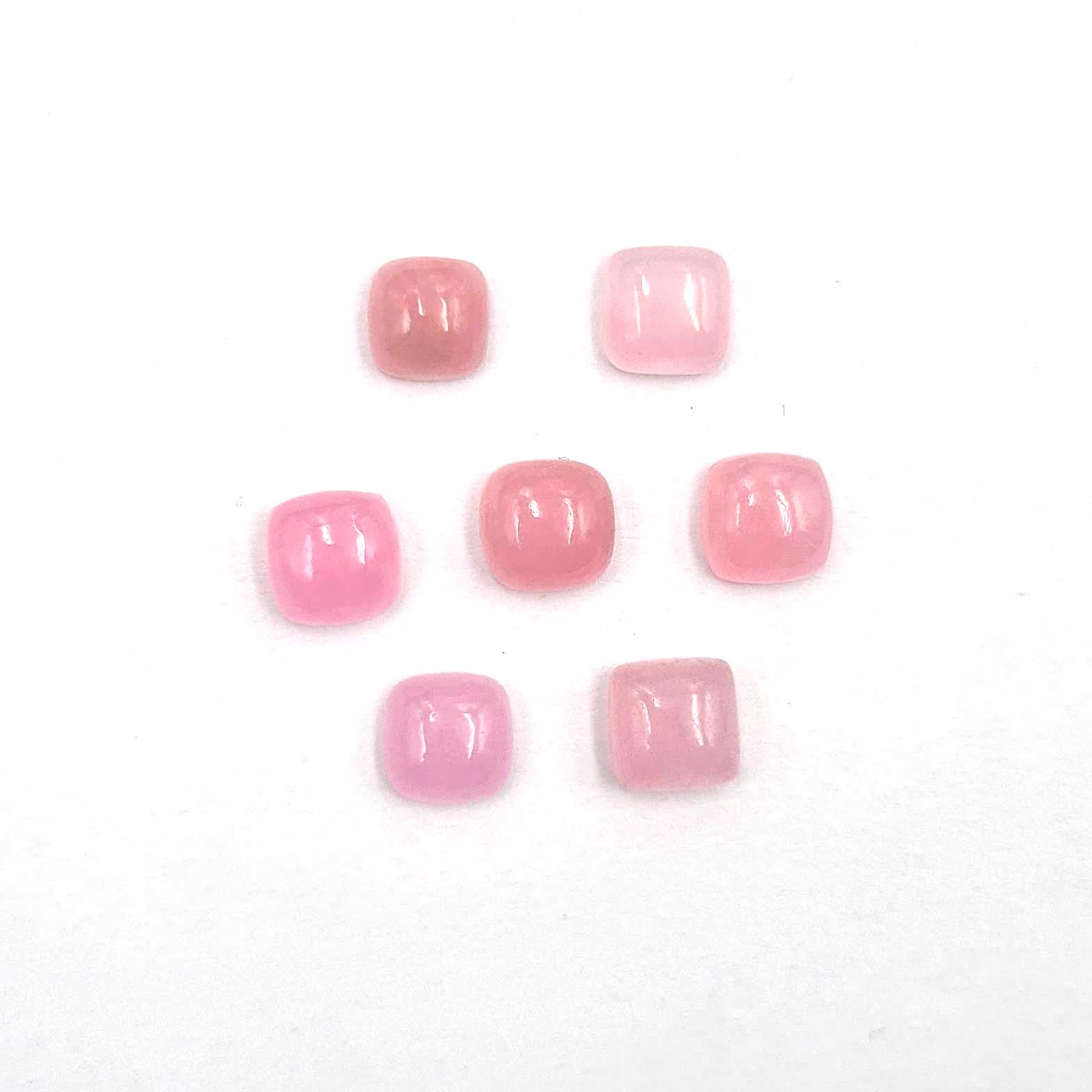 Dyed Pink Jade Square Cushion Cabochon Loose Gemstone Lot 50 Pcs 7 MM 100 CT For Jewelry Making 7 MM розовый