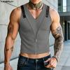 Sommer Herren Ärmellose Patchwork Lässige Enganliegende Cropped Tanktops Unterhemden