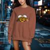 The New Autumn Ladies Beer Pattern Sweatshirt Casual Sportswear Fashionable and Comfortable Outdoor Personality Round Neck Sweatshirt